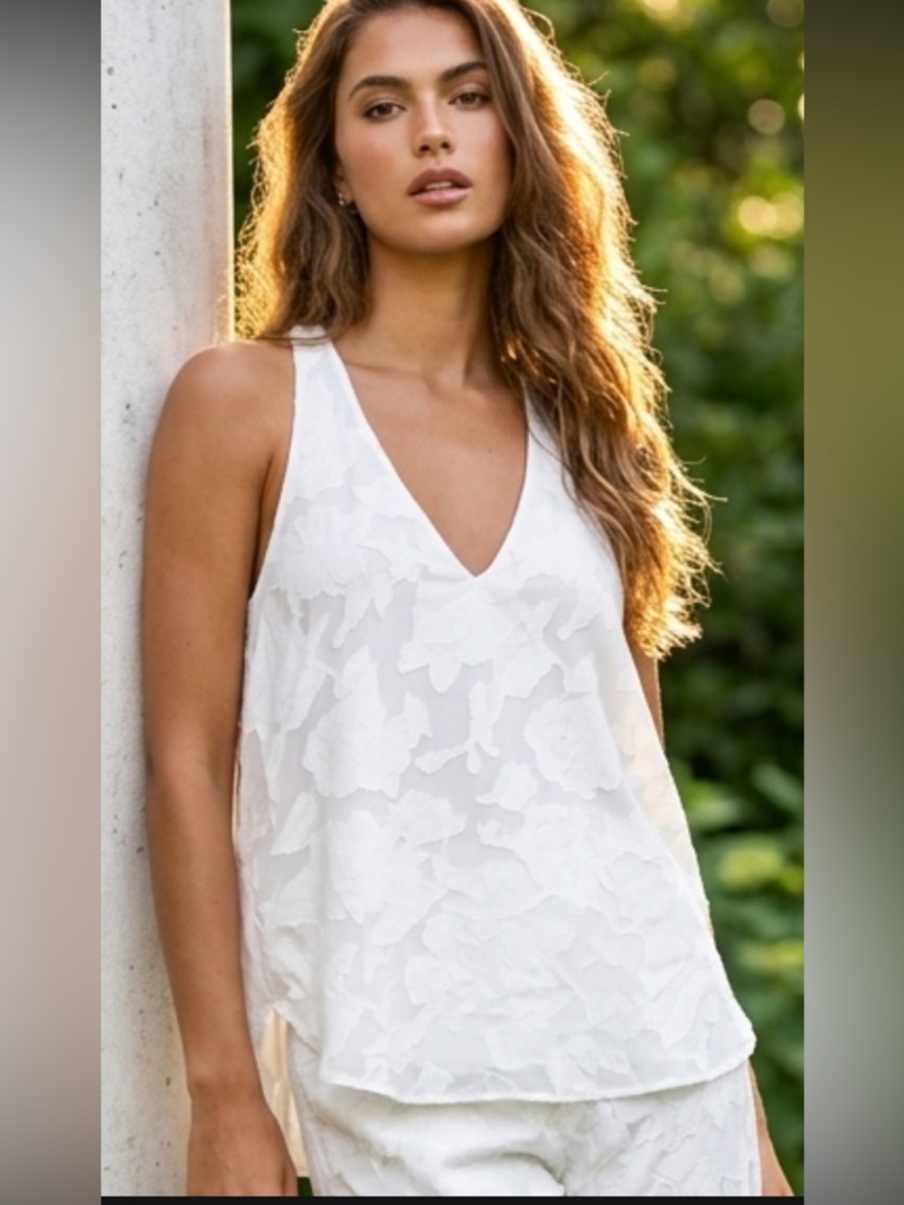 Romantic Blouse White lace racer back tank top top NWT size XS